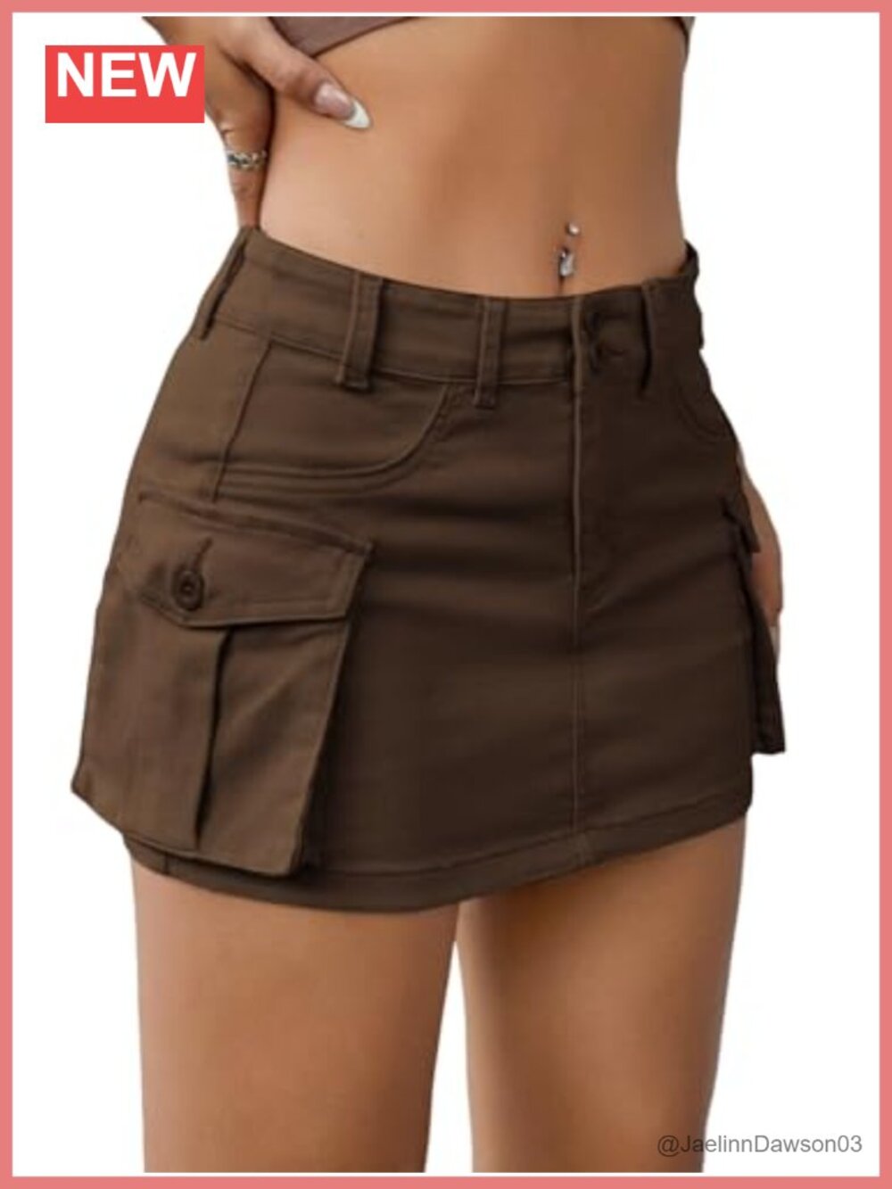 Y2K Denim Cargo Mini Skirt with Flap Pockets